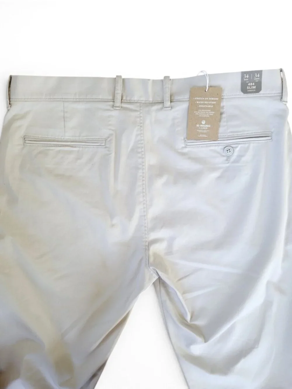 J Crew Men's Slim Fit Tech Chino in Ashen Taupe 34/34